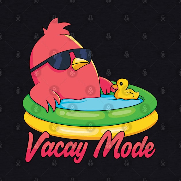 Vacay Mode Funny Bird Cartoon by Mandra